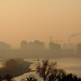 Дымное утро Хабаровска